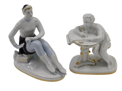 Lot 381 - A 20thC Lomonosov porcelain figure of an ice...