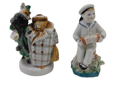 Lot 382 - A 20thC USSR Lomonosov porcelain figure of a...