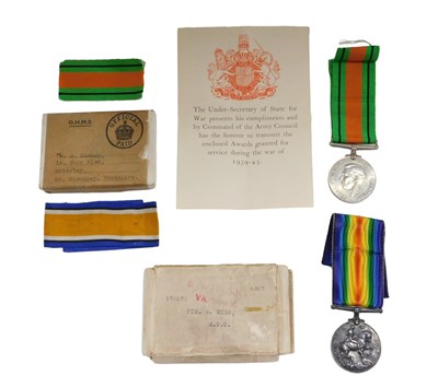 Lot 436 - A WWI Victory medal, named to Pte. S. Webb,...
