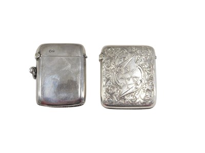 Lot 445 - A Victorian silver Vesta case, with engraved...