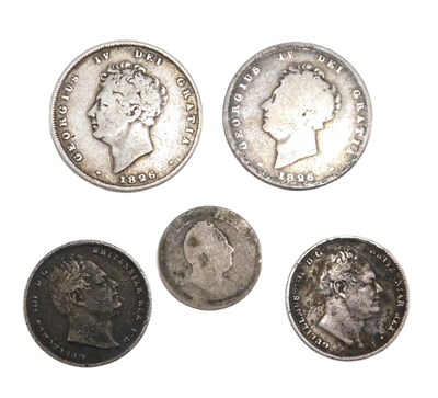 Lot 458 - Various George IV and William IV silver...
