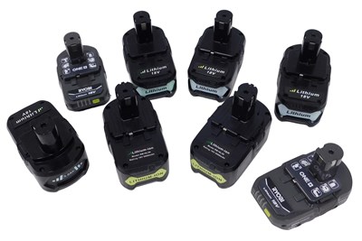 Lot 526 - Eight batteries for Ryobi tools, three 5.5amp...