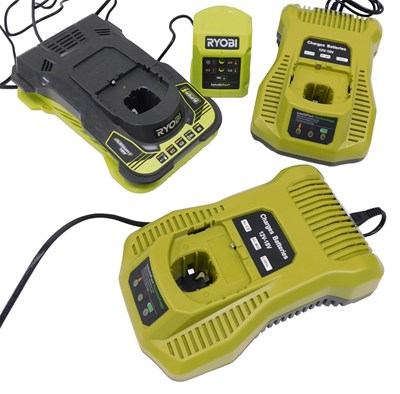 Lot 527 - Four Ryobi battery chargers, high speed and...