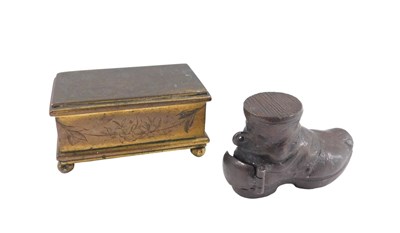 Lot 470 - A bronze novelty Vesta case, modelled in the...