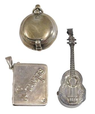 Lot 474 - A Continental white metal pill box, modelled...