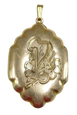 Lot 479 - A Continental gilt metal locket, the hinged...