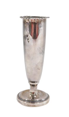 Lot 483 - A late Victorian silver bud vase, of tapering...