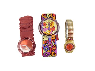 Lot 485 - A Swatch Pop wristwatch, decorated with a...