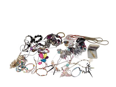 Lot 489 - A quantity of costume jewellery, to include...