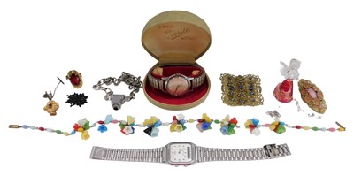Lot 493 - A quantity of costume jewellery, to include a...