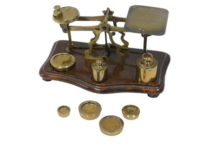 Lot 538 - A set of early 20thC brass and mahogany postal...