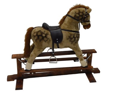 Lot 564 - An MJ Mark plush rocking horse, with dappled...