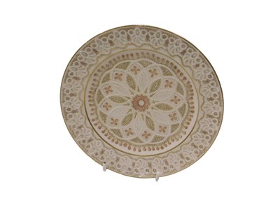 Lot 611 - An early 20thC Belleek Pink Lace pattern side...
