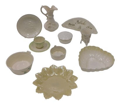 Lot 619 - Various items of Belleek, to include a gilt...