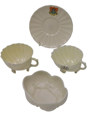 Lot 620 - A Belleek shell shaped bowl, first period,...