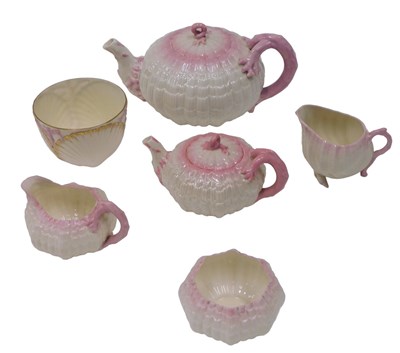 Lot 630 - A Victorian Belleek porcelain Nautilus part...