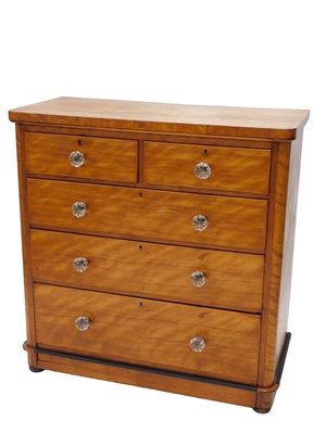 Lot 667 - A Victorian satin walnut chest of drawers, the...