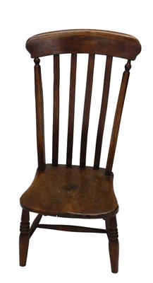 Lot 689 - A 19thC beech lath back side chair, with...