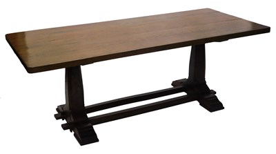 Lot 692 - An oak refectory table, the rectangular top...