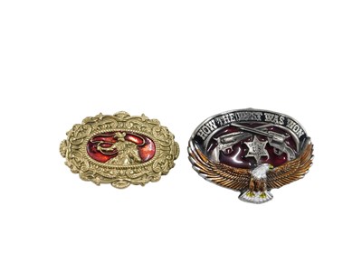 Lot 419A - An American belt buckle, cast with an eagle,...