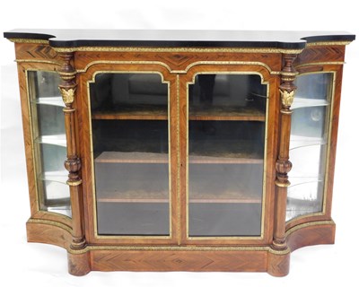 Lot 643 - A Victorian kingwood and tulipwood credenza,...