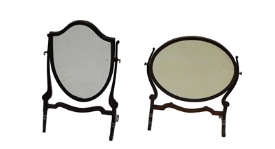 Lot 661 - A 19thC mahogany and inlaid swing frame mirror,...