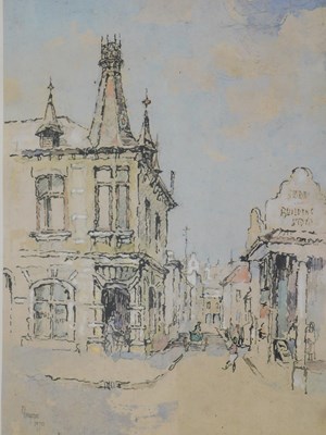 Lot 576 - Gregorie. Continental town scene, artist...
