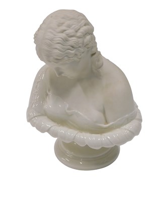 Lot 590 - A Belleek porcelain bust of Clytie, seventh...