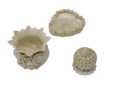Lot 591 - A late 19th/early 20thC Belleek porcelain...