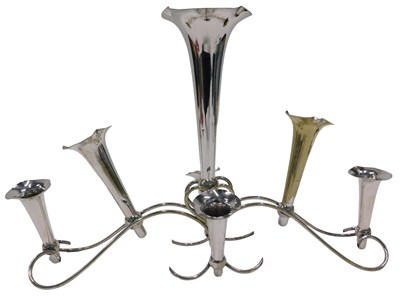 Lot 116 - A silver plated epergne, with seven trumpet...