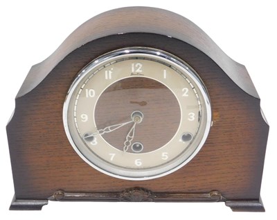 Lot 119 - A Bentima oak mantel clock, with Westminster...