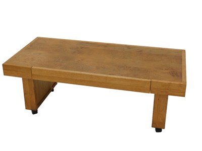 Lot 674 - An oak and burr oak rectangular coffee table,...