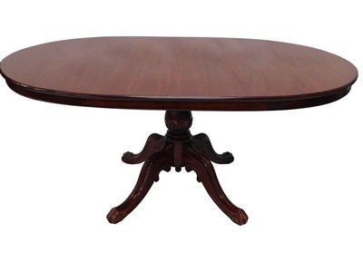 Lot 676 - A hardwood extending dining table, of oval...