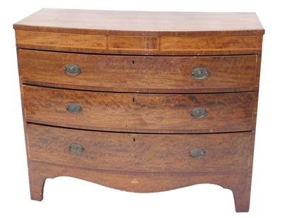 Lot 679 - An early 19thC mahogany boxwood strung bow...