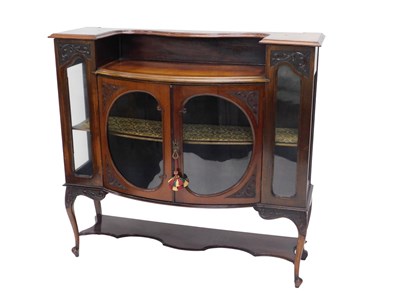 Lot 680 - An Edwardian mahogany side cabinet, the top...