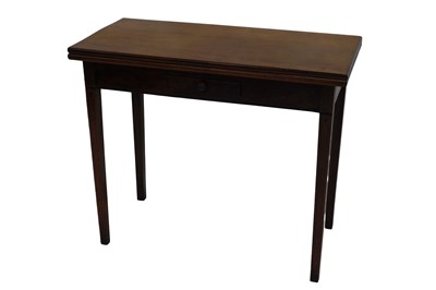 Lot 681 - An early 19thC mahogany fold over tea table,...