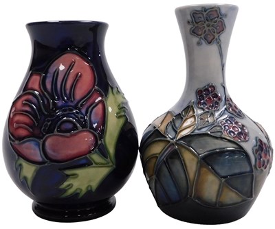 Lot 110 - A Moorcroft pottery Anemone pattern vase, blue...
