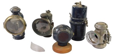 Lot 79 - Carbide/Acetylene bicycle lamps, including a...