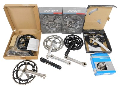 Lot 70 - Shimano and Stronglight crank sets, including...