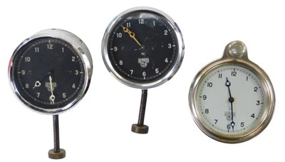Lot 14B - Smiths mechanical dashboard clocks. (3)