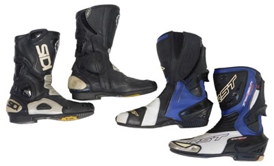 Lot 50A - Two pairs of motorcycle boots, comprising RST...