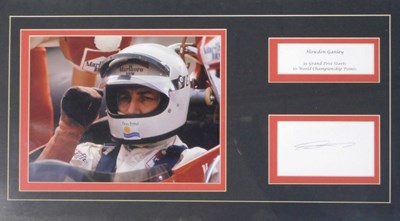 Lot 39 - A Grand Prix signed display, Howden Ganley...