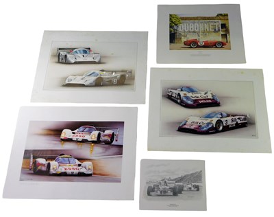 Lot 41 - Motor racing prints, comprising Ivan Barryman....
