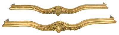 Lot 44 - A pair of 19thC giltwood mahogany pelmets,...