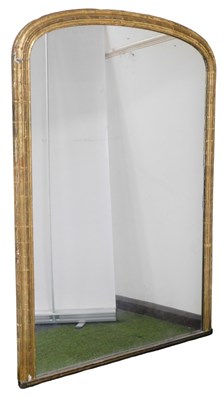Lot 46 - A Victorian gilt overmantel mirror, with a...
