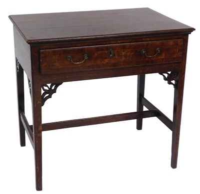 Lot 49 - A George III oak side table, with a mahogany...