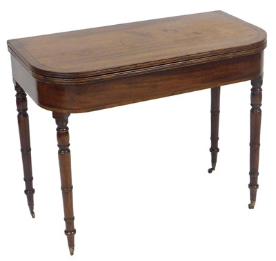 Lot 51 - A George III mahogany card table, with a...
