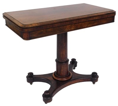Lot 52 - A Victorian rosewood card table, with a...