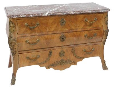 Lot 53 - A 19thC continental walnut chest, of three...