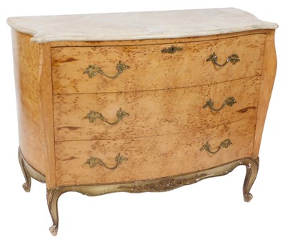 Lot 54 - A 19thC Scandinavian birdseye maple serpentine...